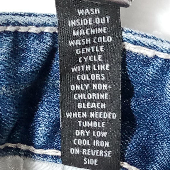 INC capri rhinestone jeans with rolled cuff in medium wash size 4 - Picture 5 of 5